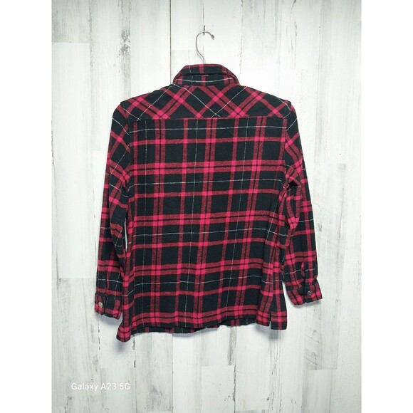 Casa Cabana Men's Medium Red Black Thick Flannel Button Up Shirt - Picture 5 of 7